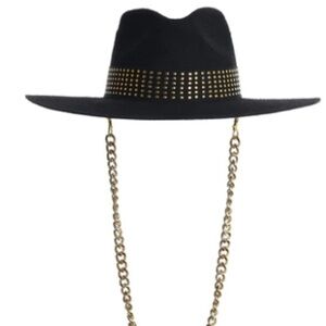 ASN BOYISH HAT BLACK GOLD STRAP SIZE SMALL NEW